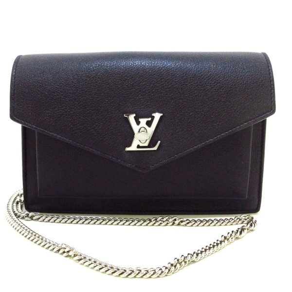 s l1600 LOUIS VUITTON Pochette LockMe Chain Noir Shoulder Bag