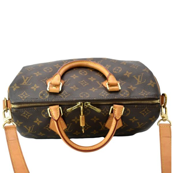 s l1600 3 LOUIS VUITTON Speedy 30 Bandouliere Monogram Canvas Shoulder Bag Brown