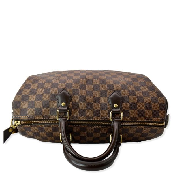 s l1600 3 LOUIS VUITTON Speedy 35 Damier Ebene Satchel Bag Brown