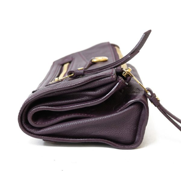 s l1600 3 LOUIS VUITTON Clutch bag purple leather Monogram Pettyant