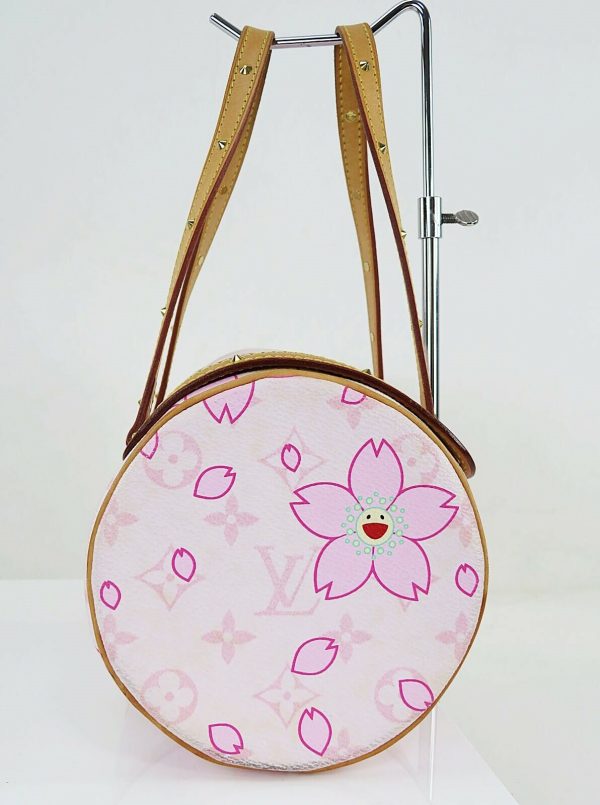 s l1600 3 LOUIS VUITTON Papillon Pink Cherry Blossom Monogram Hand Bag Purse