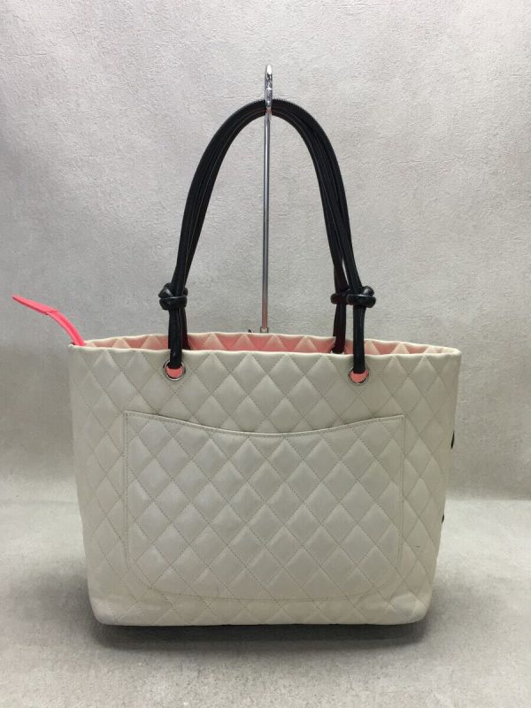 s l1600 3 CHANEL Large Tote Bag Cambon Line Calfskin Leather White 14cm x 25cm x 295cm