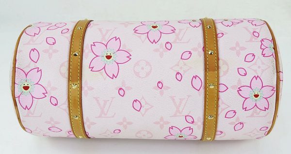 s l1600 4 LOUIS VUITTON Papillon Pink Cherry Blossom Monogram Hand Bag Purse