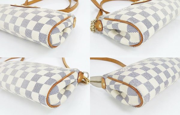 s l1600 4 LOUIS VUITTON Eva Damier Azur 2 Way Chain Clutch Shoulder Bag