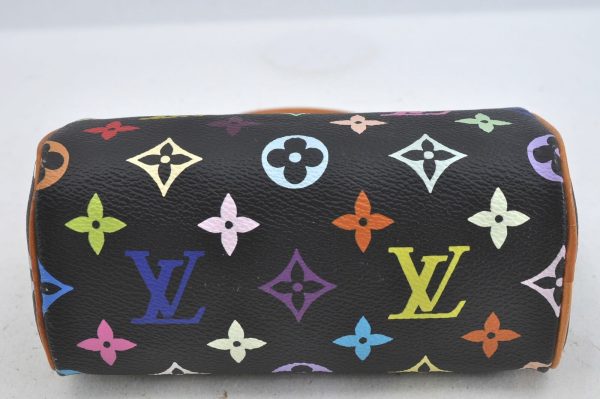 s l1600 4 Louis Vuitton Monogram Multicolor Mini Speedy Hand Bag Black