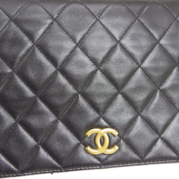 s l1600 4 CHANEL Full Flap Quilted CC Chain Shoulder Bag Purse Black