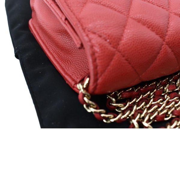 s l1600 5 CHANEL CC WOC Caviar Leather Wallet On Chain Crossbody Bag Red