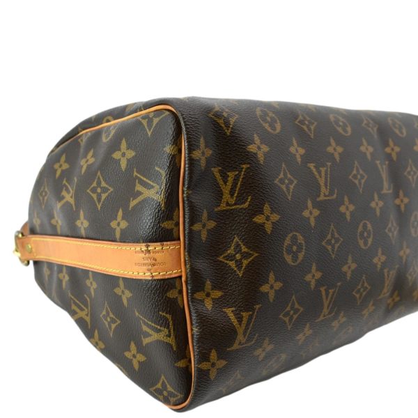 s l1600 6 LOUIS VUITTON Speedy 30 Bandouliere Monogram Canvas Shoulder Bag Brown