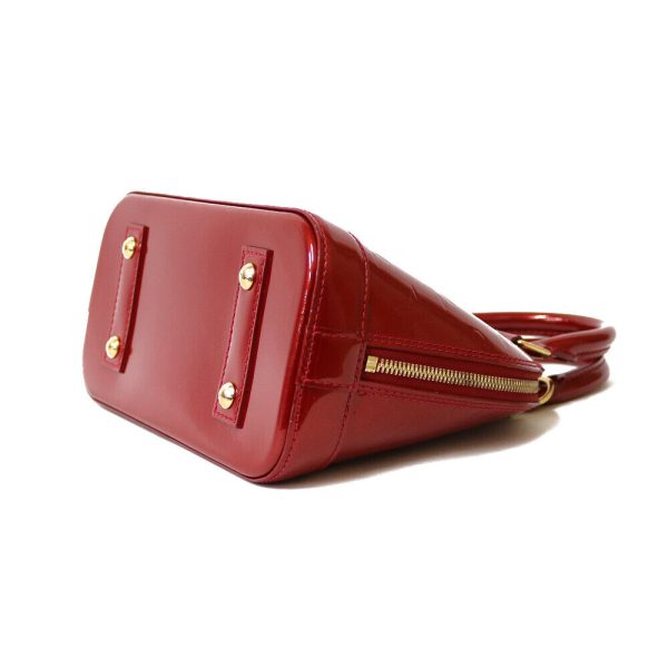 s l1600 6 LOUIS VUITTON Shoulder Bag Red Pomdamul Monogram Vernis Alma BB