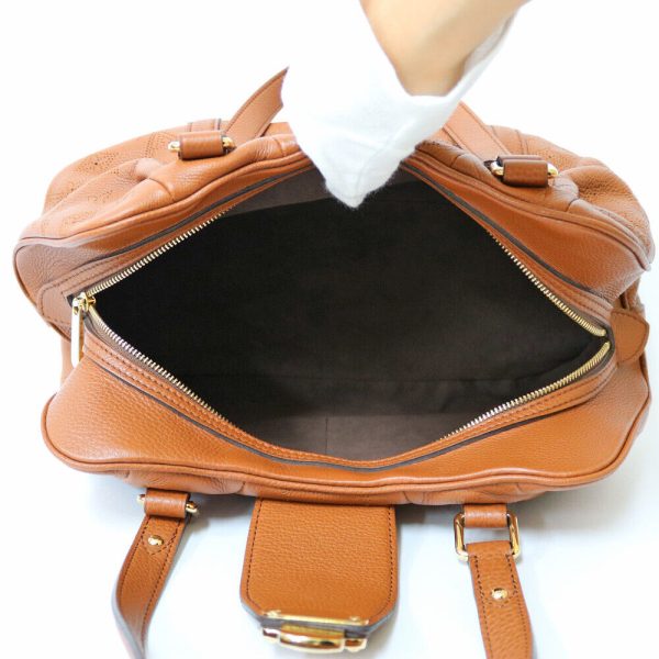 s l1600 6 LOUIS VUITTON Runner PM Mahina Leather Cognac Shoulder Bag