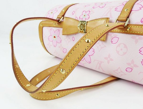 s l1600 6 LOUIS VUITTON Papillon Pink Cherry Blossom Monogram Hand Bag Purse