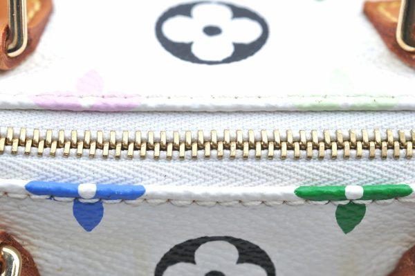 s l1600 7 Louis Vuitton Monogram Multicolor Mini Speedy White Hand Bag Pouch