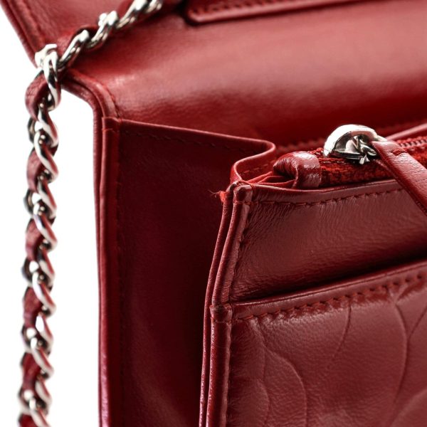 s l1600 7 Chanel Wallet on Chain Camellia Lambskin Red