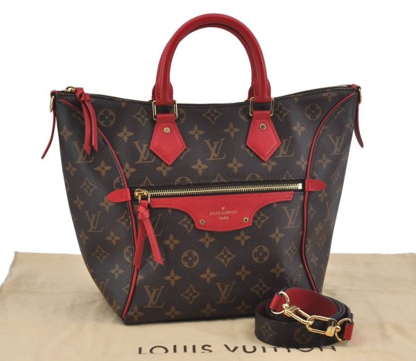 s l1600 Louis Vuitton Monogram Tournelle PM 2Way Shoulder Tote Bag Red