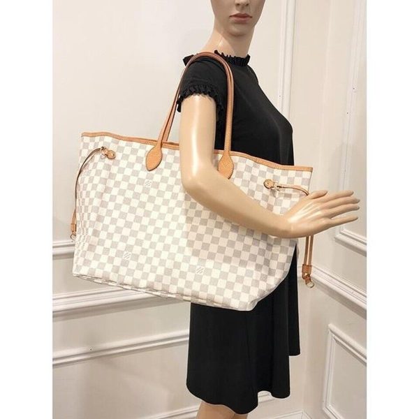 s l1600 8 Louis Vuitton Neverfull MM Tote in Damier Azur Canvas