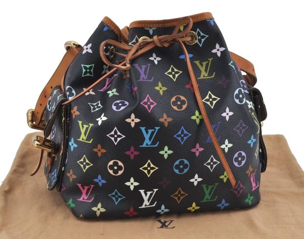 s l1600 Louis Vuitton Monogram Multicolor Petite Noe Shoulder Bag Black