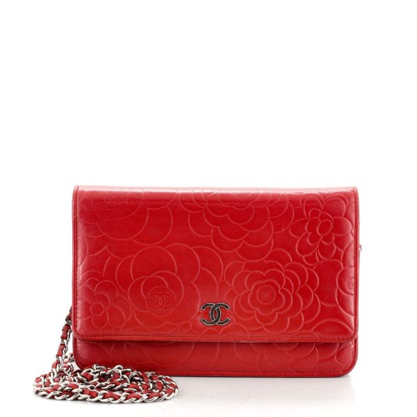 s l1600 Chanel Wallet on Chain Camellia Lambskin Red