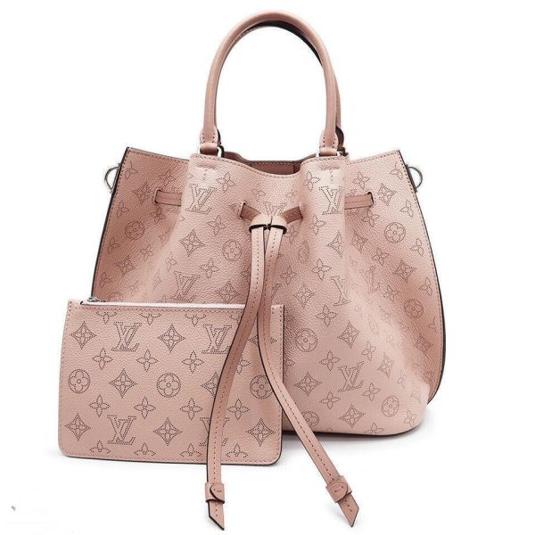 1 Louis Vuitton Girolatta Magnolia Mahina Leather Shoulder Bag Pink