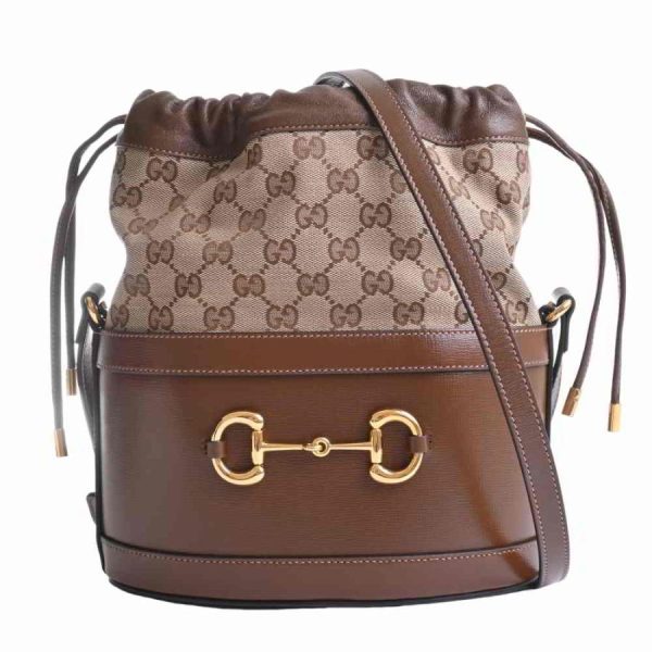 1 Gucci Horsebit Purse Brown Canvas Leather GG Shoulder Bag