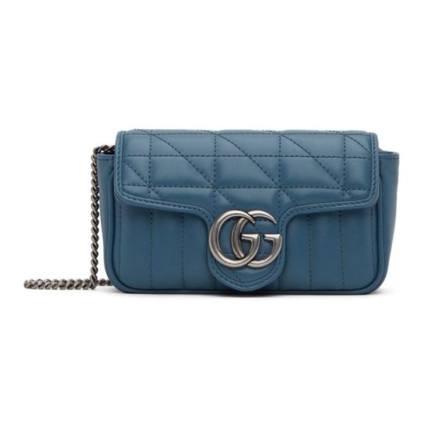 1 Gucci Super Marmont Mini Blue GG Shoulder Bag