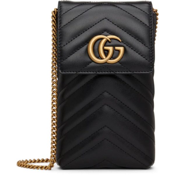 1 Gucci Matelasse Marmont Mini Black Shoulder Bag