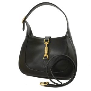 1 Gucci Hardware Jackie Leather Black Gold Shoulder Bag