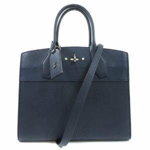 1 Louis Vuitton Handbag City Steamer Mm Navy Leather