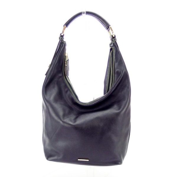 1 Gucci Metal Fittings Hobo Leather Black Gold Shoulder Bag