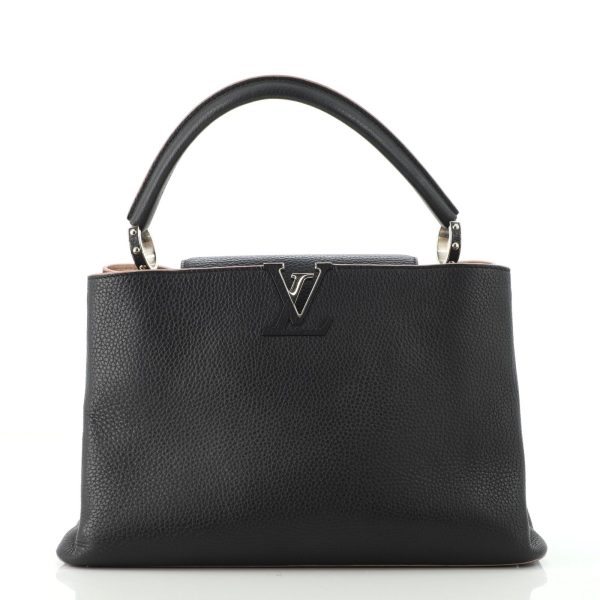 1 Louis Vuitton Capucines Bag Leather MM Black