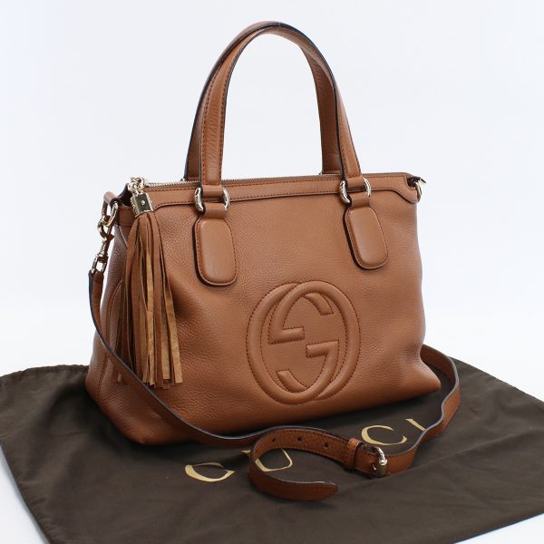 1 Gucci Soho Leather Brown Tote Shoulder Bag