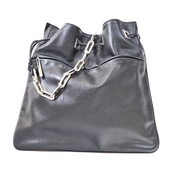 1 Gucci Silver Metal Fittings Leather Shoulder Bag Black