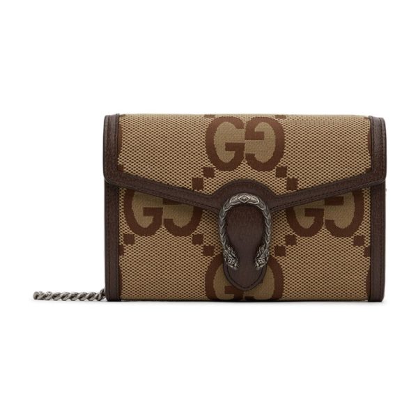 1 Gucci Dionysus Jumbo Brown Beige GG Shoulder Bag