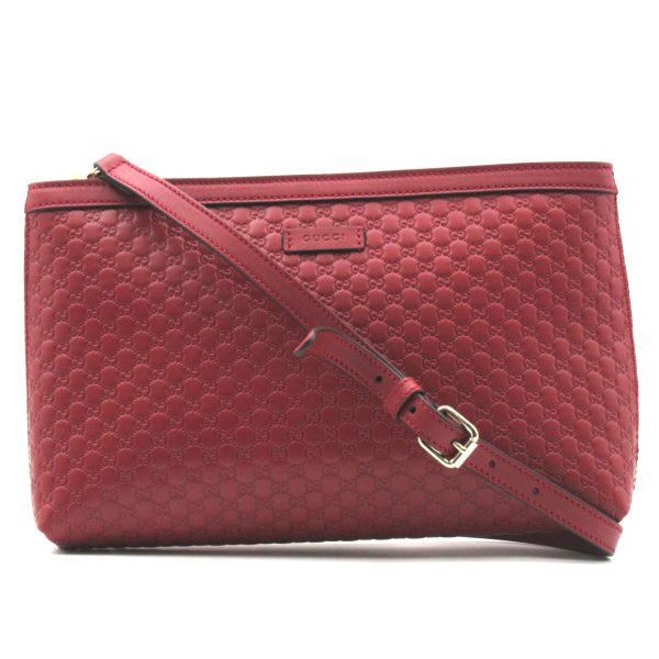 1 Gucci Embossed Shima Leather Red Shoulder Bag