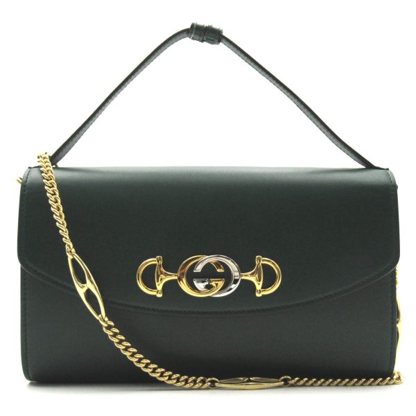 1 Gucci Calf Leather Green 2 way Shoulder Bag