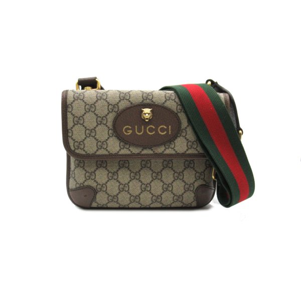 1 Gucci Supreme Leather Brown GG Small Messenger Shoulder Bag