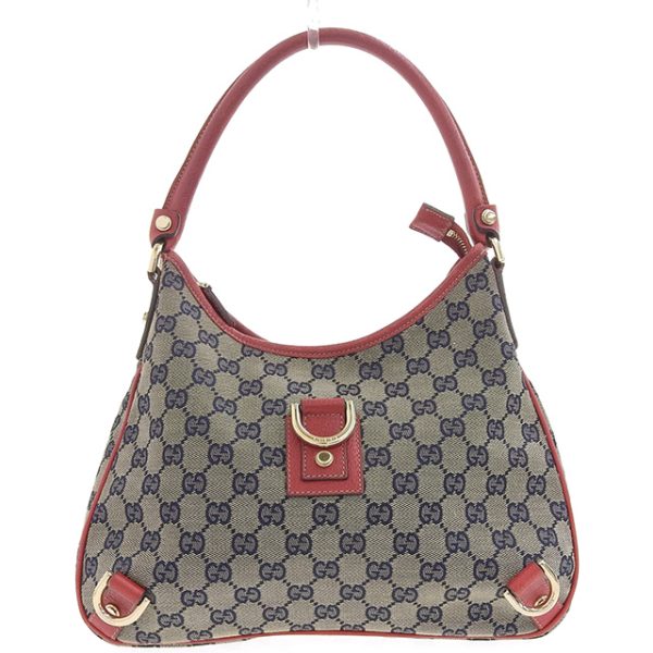 1 Gucci Abbey Line Canvas Leather Beige GG Shoulder Bag