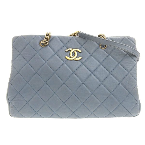 1 Chanel Matelasse Gold Chain Shoulder Bag Blue