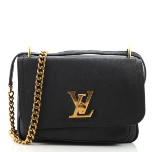 1 Louis Vuitton Lockme Chain Bag Leather Black