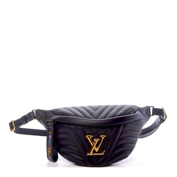 1 Louis Vuitton New Wave Bumbag Black Leather Waist Crossbody Monogram Bum Bag