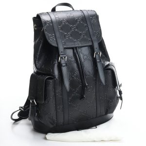 1 Gucci GG Embossed Backpack Leather Black S