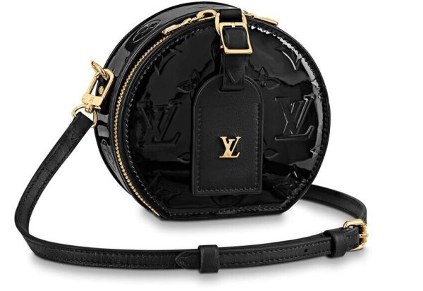 1 Louis Vuitton Mini Boite Chapeau Patent Black Leather Shoulder Bag