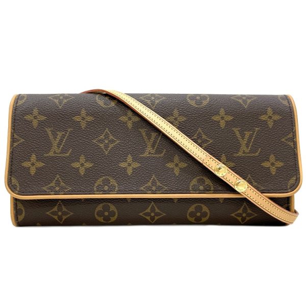 1 Louis Vuitton Pochette Twin GM Brown Monogram Pouch Clutch Bag