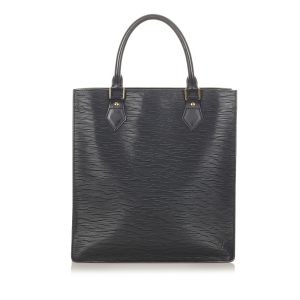 1 Louis Vuitton Epi Sac Plat PM Black Leather Tote Bag