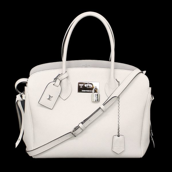 1 Louis Vuitton Calf Leather Mira MM Shoulder Bag Diagonal White