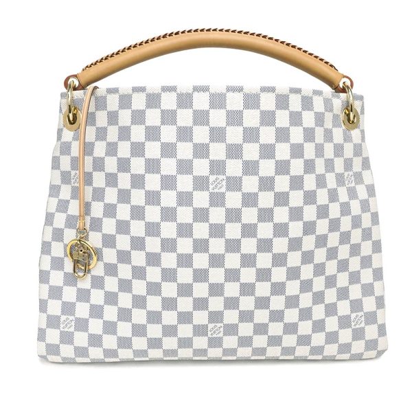 1 Louis Vuitton Damier Azur Artsy MM Shoulder Handbag Tote Bag White