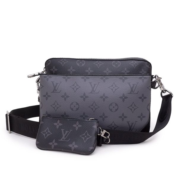 1 Louis Vuitton Monogram Eclipse Trio Messenger Crossbody Black