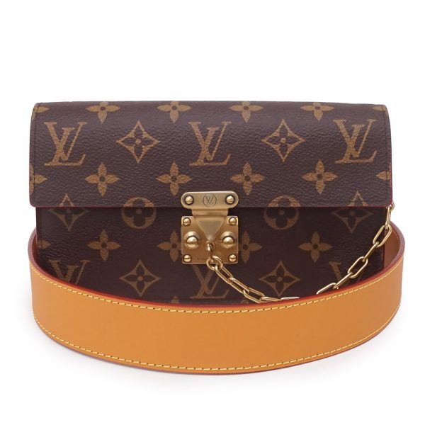 1 Louis Vuitton Monogram S Lock Belt Pouch GM Chain Clutch Waist Bag