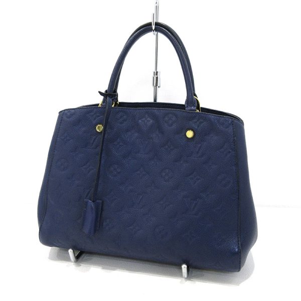 1 Louis Vuitton Empreinte Montaigne Monogram MM Tote Bag Navy Shoulder Strap Handbag