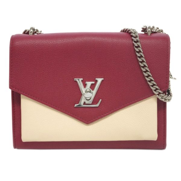 1 Louis Vuitton LockMe BB Redouven Etain Calf Leather Shoulder Bag Red