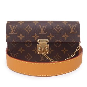 1 Louis Vuitton S Lock Pouch Monogram Brown GM Chain Clutch Waist Belt Bag